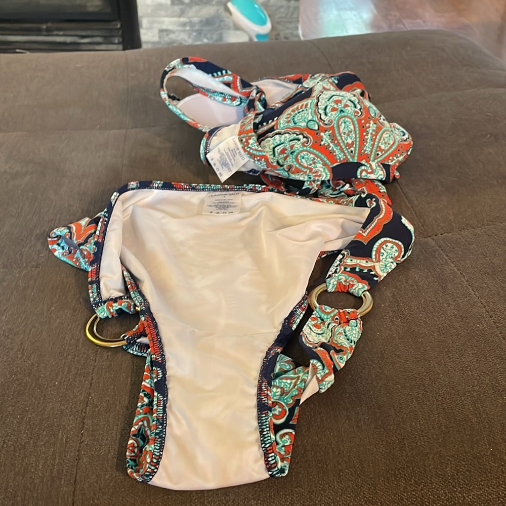 LANDS’ END SIZE 8 Paisley Two Piece Swimsuit - Picture 6 of 7